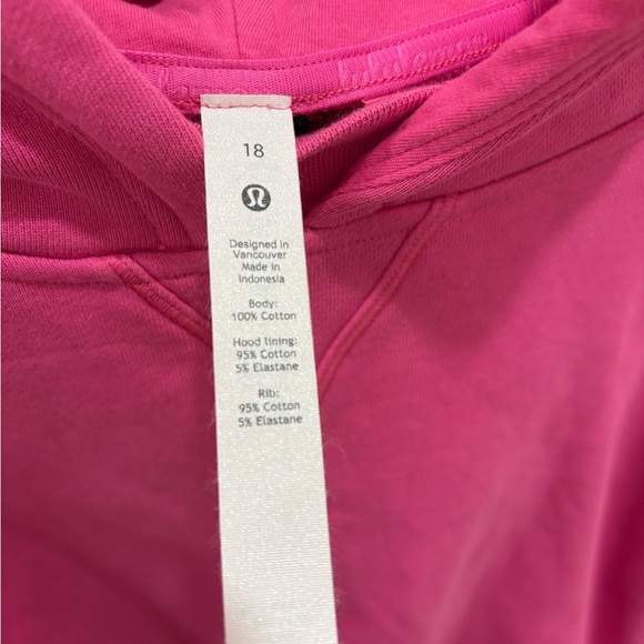 Lululemon All Yours Cropped Hoodie Size 18 in Sonic Pink - Picture 3 of 8